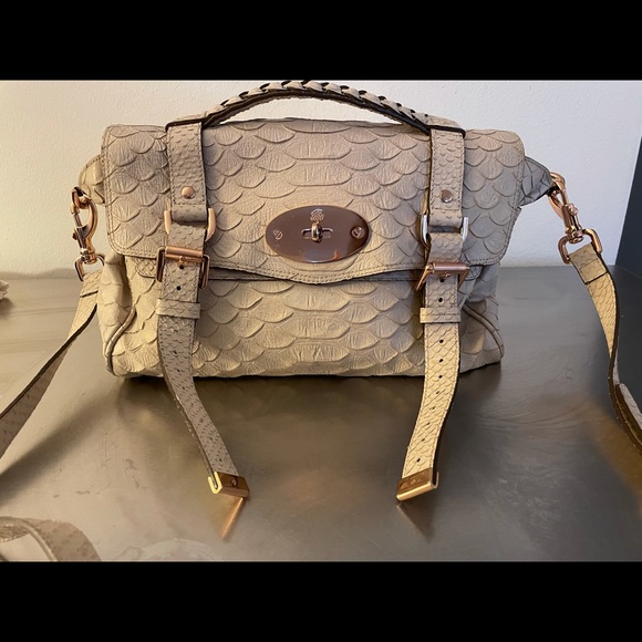 Cream Crocodile Mulberry top handle bag - Picture 5 of 11